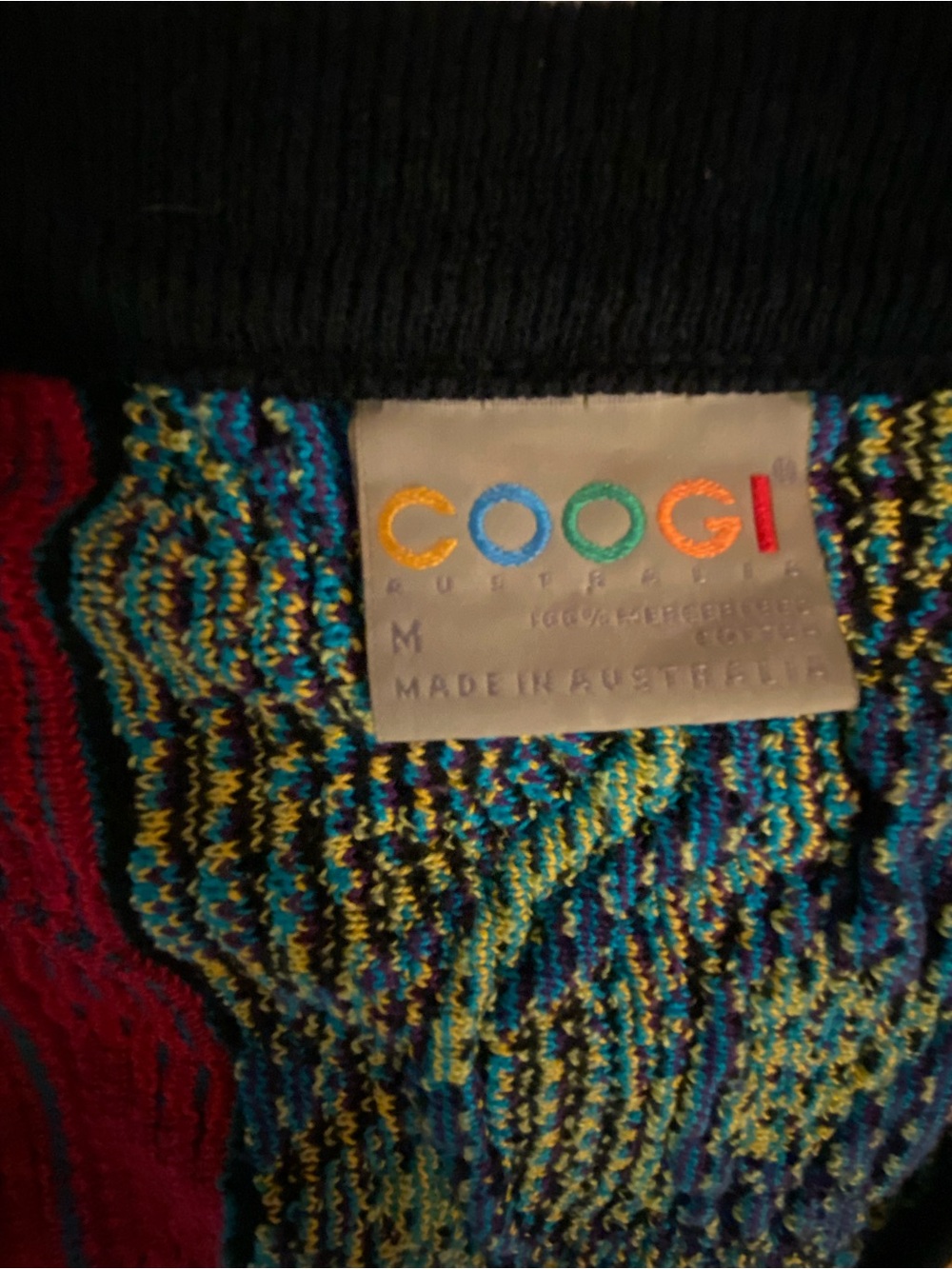 COOGI Vibrant Multi-Color Textured Cardigan Sweater - Picture 2 of 6